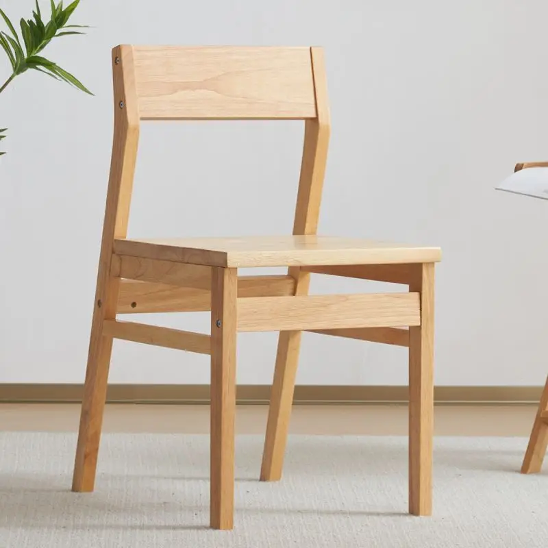

Single Wooden Dining Chairs Nordic Designer Japanese Desk Dining Chairs Backrest Restaurant Eetstoelen Kitchen Furniture A2