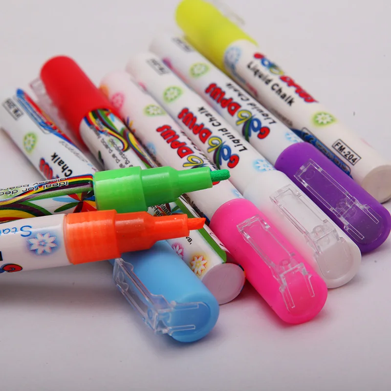 White Dry Erase Marker Glass Erase Liquid Chalk Marker 6pcs High