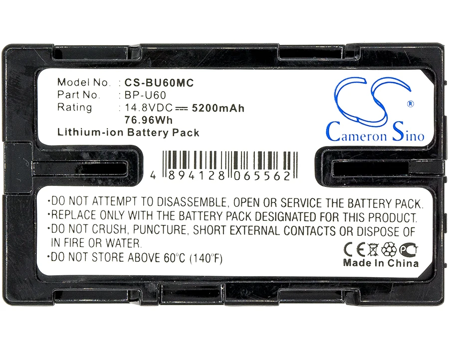 Fotocamera 5200Mah Batteria Per Sony Bp-U60 Bp-U65 Pmw-Ex1 Pmw-Ex3 Pmw-Ex1R Pmw-F3 Pmw-F3L Pmw-F3K Pmw-100 Pmw-150