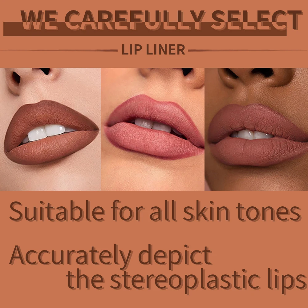 DUNUF 6Pcs Waterproof Matte Soft Lip liner Pencil Set Red Nude Purple Contour Lipstick Long-lasting Moisturizing Lips Makeup 3