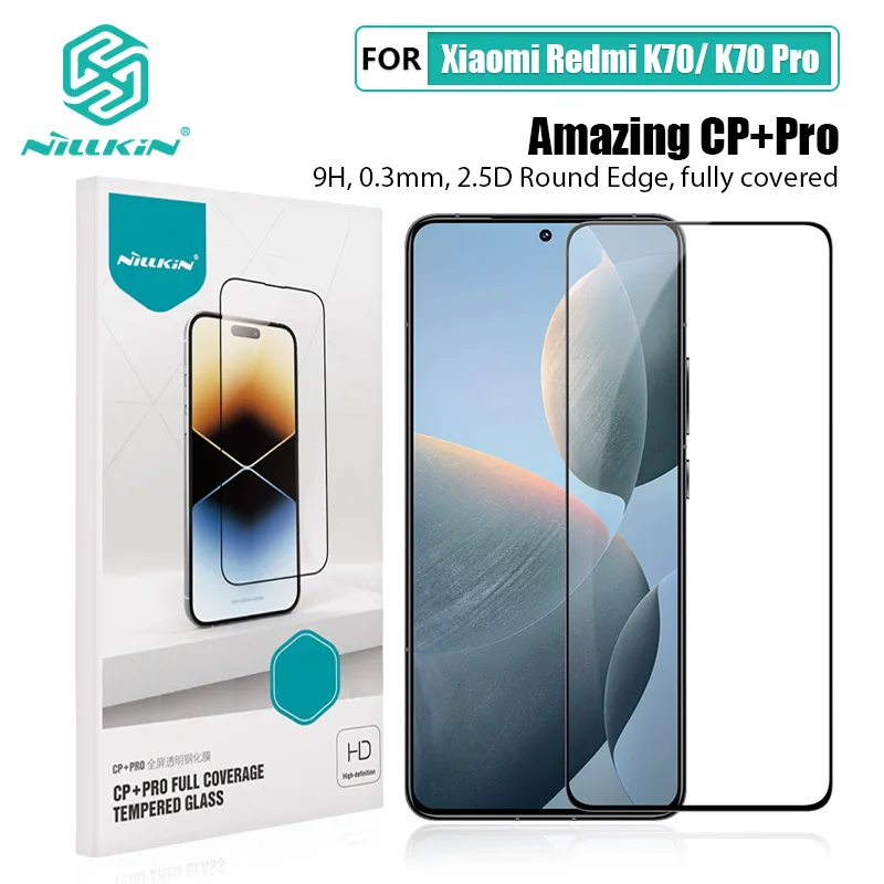 

For Xiaomi Redmi K70 Pro Tempered Glass NILLKIN Full Coverage Amazing CP+Pro Anti-Explosion Screen Protector For Redmi K70