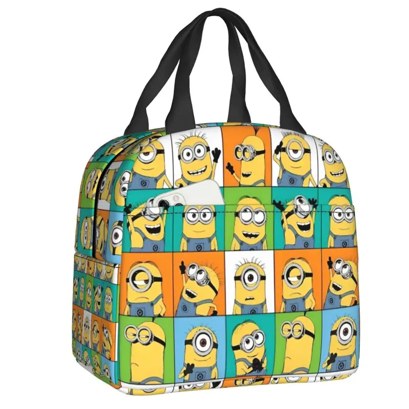 Minions Lunch Bag Women Portable Cooler Thermal Insulated Lunch Box Per Lavoro School Travel Multifunzione Food Bento Box