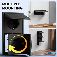 เต้ารับไฟฟ้าติดผนังมาตรฐาน EU BSEED สำหรับห้องน้ำและภายนอกอาคาร พร้อมฝาครอบกันน้ำ ผลิตจากพลาสติกแบบด้าน 4