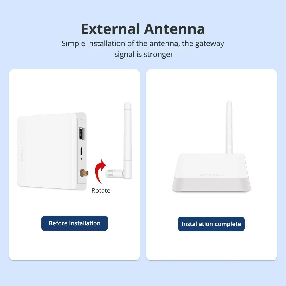 Zemismart Zigbee Smart Home Hub with Enhanced Antenna & Wired Connectivity