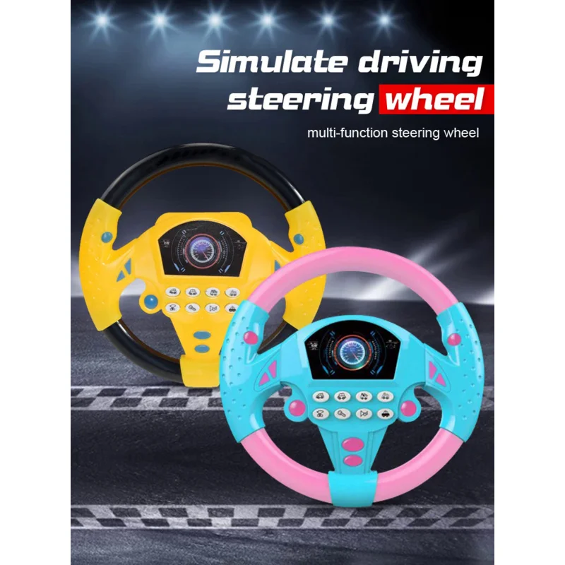 Children Simulation Steering Wheel Toy 360° rotation driving early education machine simulator with Light Sound toys for kids 3