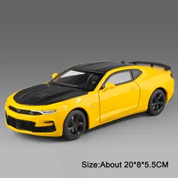 1:24 Scale Camaro Diecast Supercar Toy with Shock Absorption, Sound, and Light Features (Camaro Yellow)