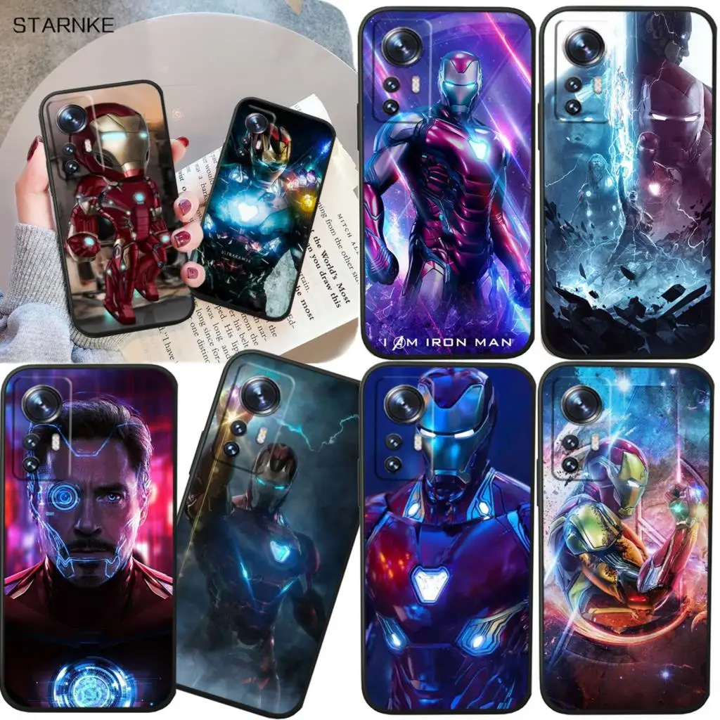 

Iron Man Avengers For Xiaomi Mi 12 11 10 11T 10T 9T 9 Note 10 Ultra Pro Lite TPU Soft Silicone Black Phone Case