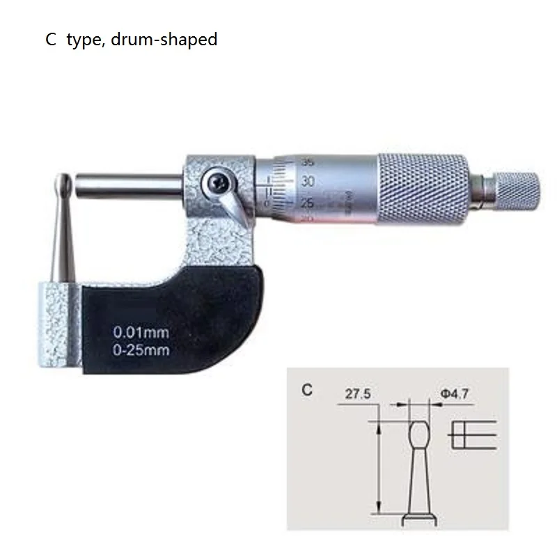 0-100MM 마이크로미터 산업용 측정 튜브 파이프 벽 두께 나사 게이지 나사산 외부 마이크로미터 m