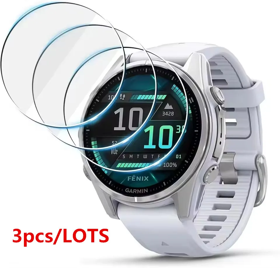 Garmin Fenix ??8 51 43 47 MM 용 3PCS 화면 보호기 강화 유리 필름 Anti-fall 강화 필름 액세서리 스마트 시계