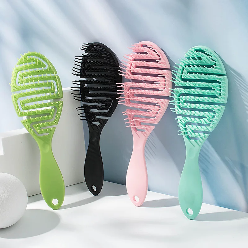 Wet Brush Pro Flex Dry Curved Comb Massage Comb Fluffy Shape Ribs Curling Comb Can Be Used On