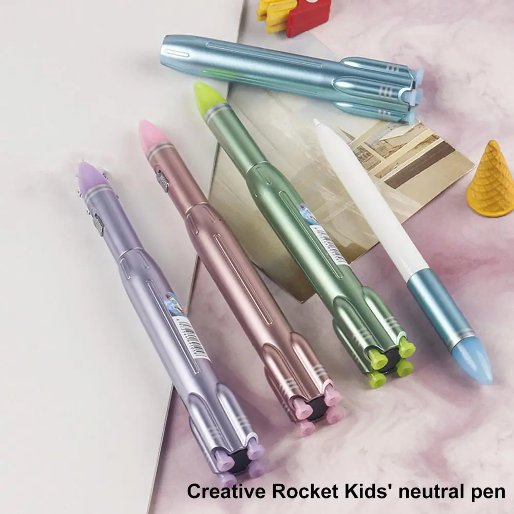 

Gel Pen Pen Light Rocket-shaped Led Ballpoint Pen Writing with Comfortable Grip Stationery Gift for Students Kids Aviation