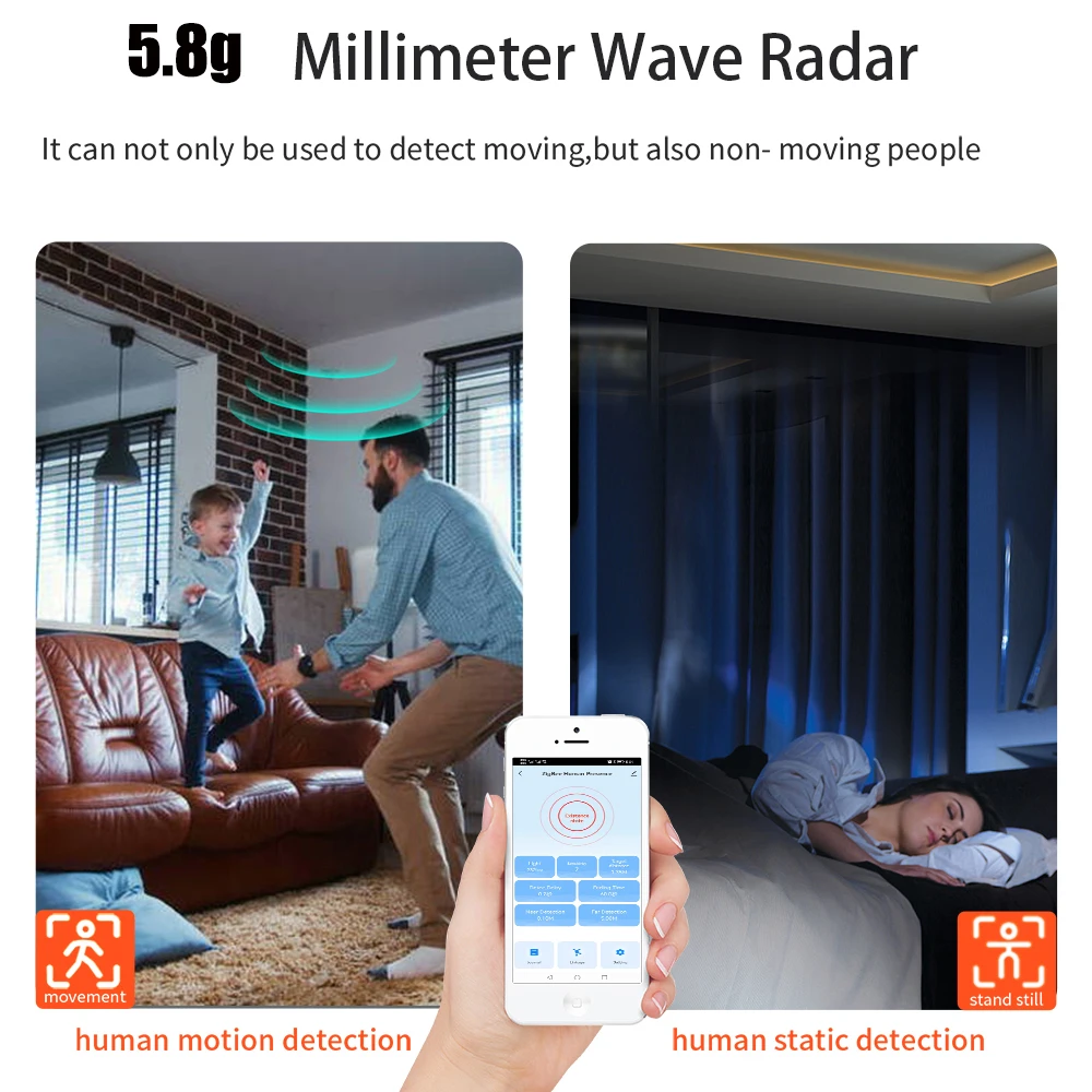 Millimeter Wave Human Presence Detector Tuya WiFi /Zigbee MmmWave Smart Human Bo