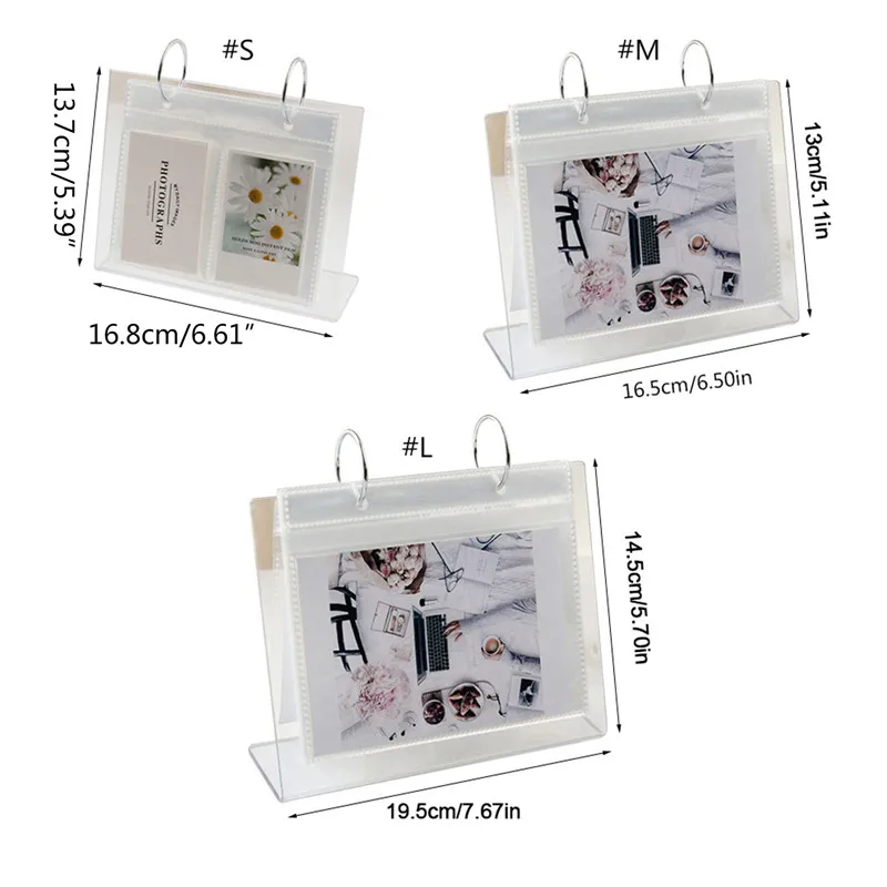Multi-purpose Desktop Standing Photo Album 4/5/6inch Clear LOMO Photo Holder Postcards Display Rack Mini Poster Frame 6