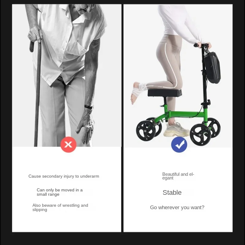 Single-Leg Driving Crutch Walker - Quick Disassembly Foot Fracture Aid, Dual-Purpose Leg Support for Disabled Mobility 2