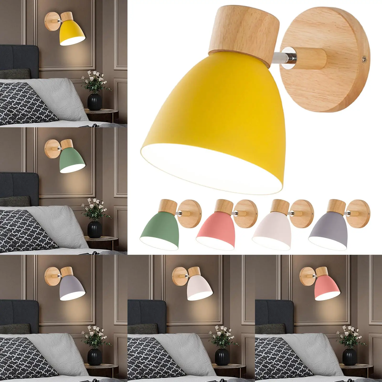 Nordic Style Wall Sconce with Adjustable Light for Bedroom and Living Room Decor