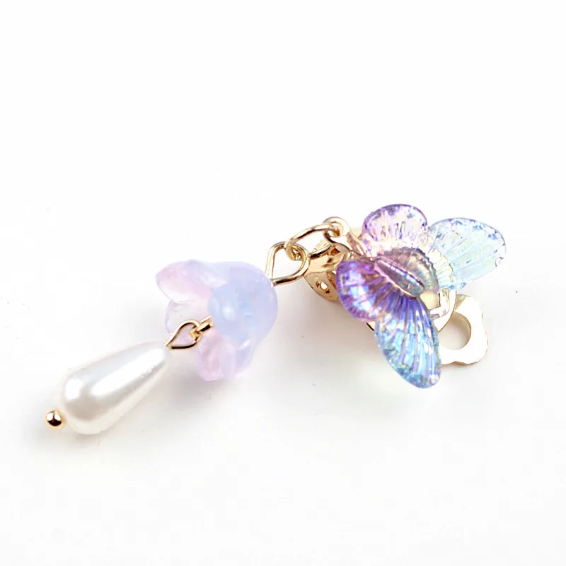 Strawberry pumpkin peach fruit cartoon ear clip Chinese style Hanfu pendant earrings studs earrings children's accessories