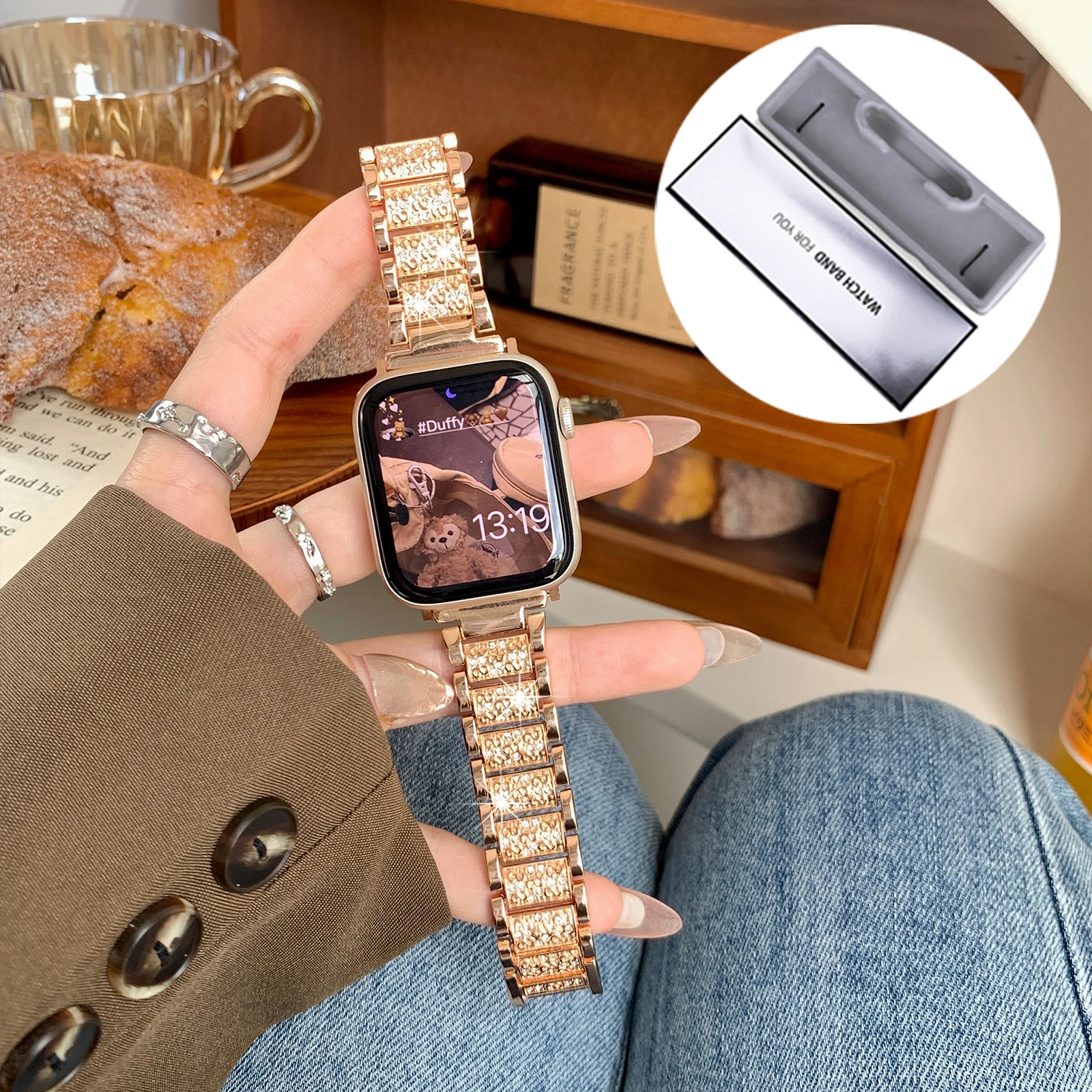 Women's Diamond Strap Stainless Steel Bracelet