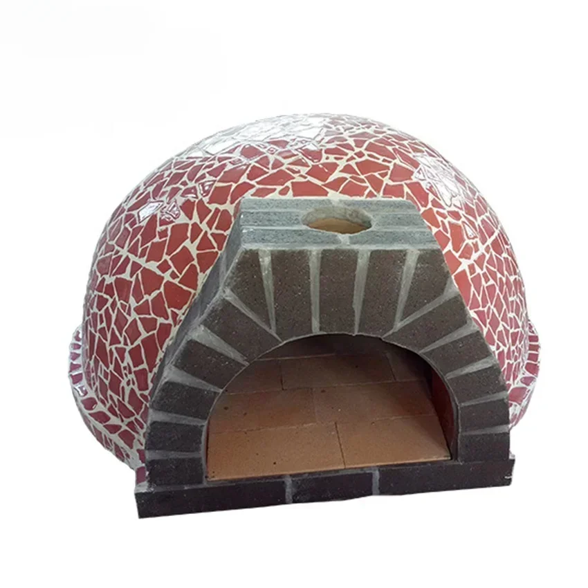 Outdoor Brick Woodfire Pizza Oven 500 Degree Round Ceramic Burn Built-in Ovens Pizza Dome Price