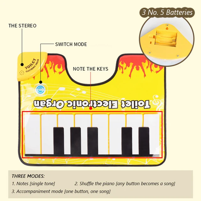 Tapis de sol antidérapant pour la maison, salle de bains, toilettes, Piano, musique, son créatif, drôle, tapotement des orteils, tapis de sol pour Piano Musical 2