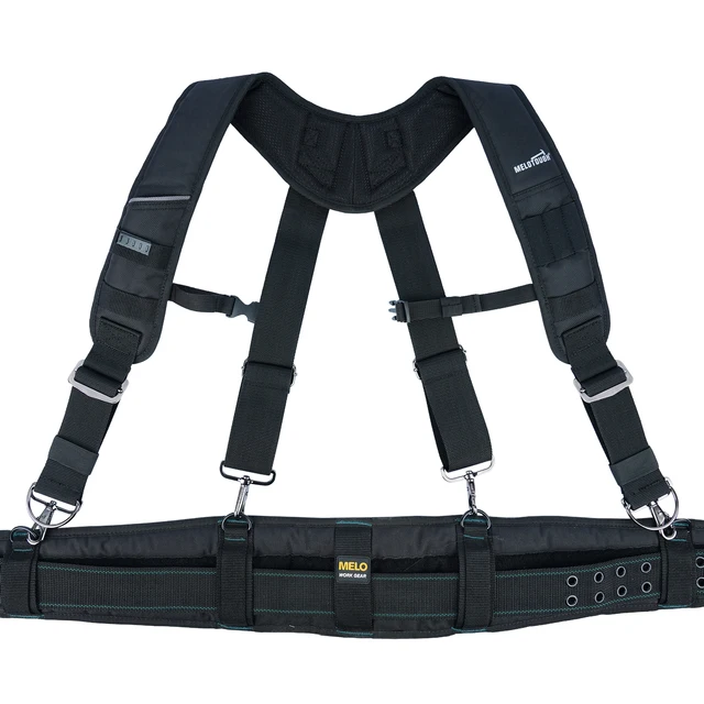 MELOTOUGH Bretelle da uomo larghe 5,1 cm, regolabili ed elastiche, a forma di X, con clip molto forti, resistenti, blu, taglia unica