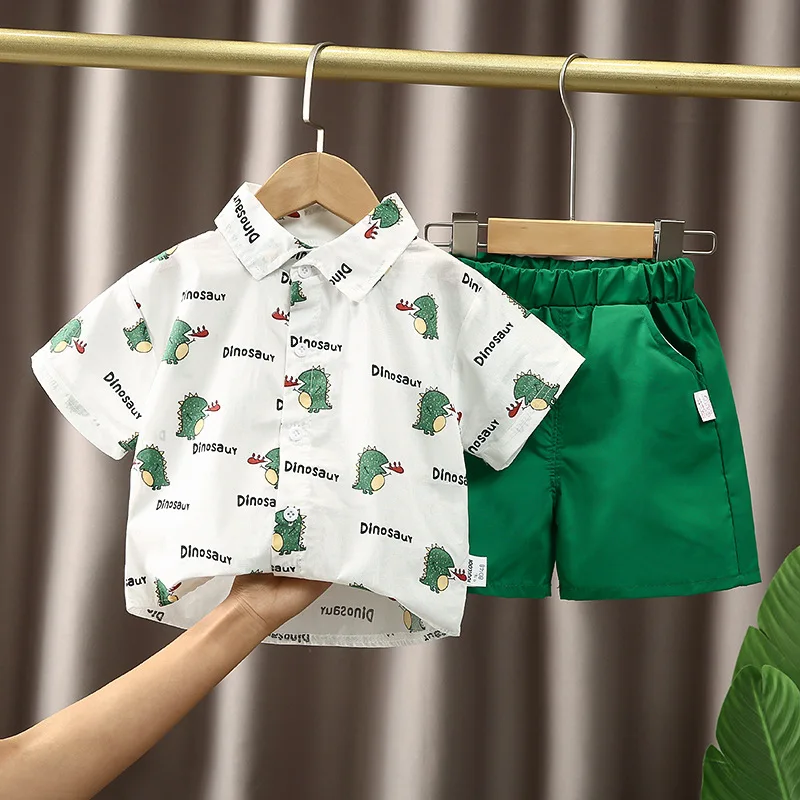 

New Summer Baby Boys Clothes Suit Children Cartoon Shirt Shorts 2Pcs/Sets Toddler Clothing Infant Casual Costume Kids Tracksuits