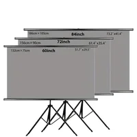 72-inch projection screen with stand, 16:9 aspect ratio, foldable and wrinkle-resistant, washable, portable, suitable for indoor - Image 2