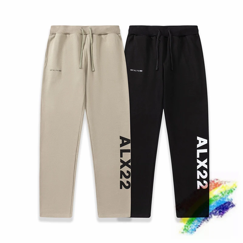 

2023ss ALYX Sweatpants Men Women 1:1 High Quality Letter Printing Black Khaki Pants Trousers