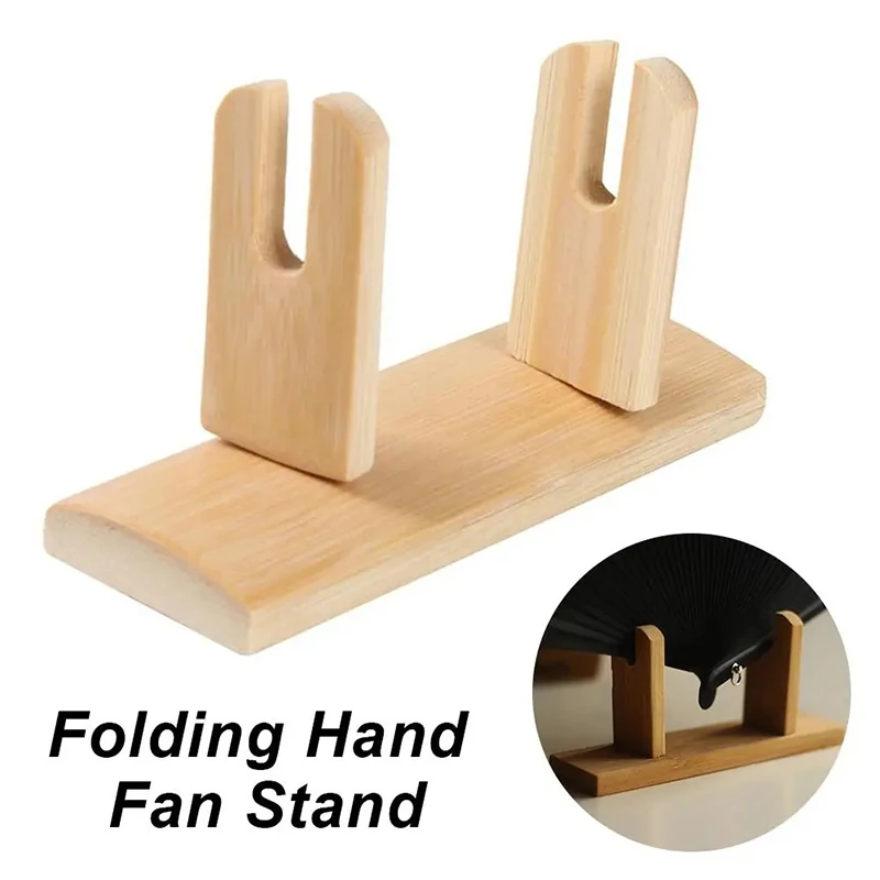 Chinese Durable Base Bamboo Folding Hand Fan Display Stand Folding Hand Fan Stand Display Holder Home Decoration 5