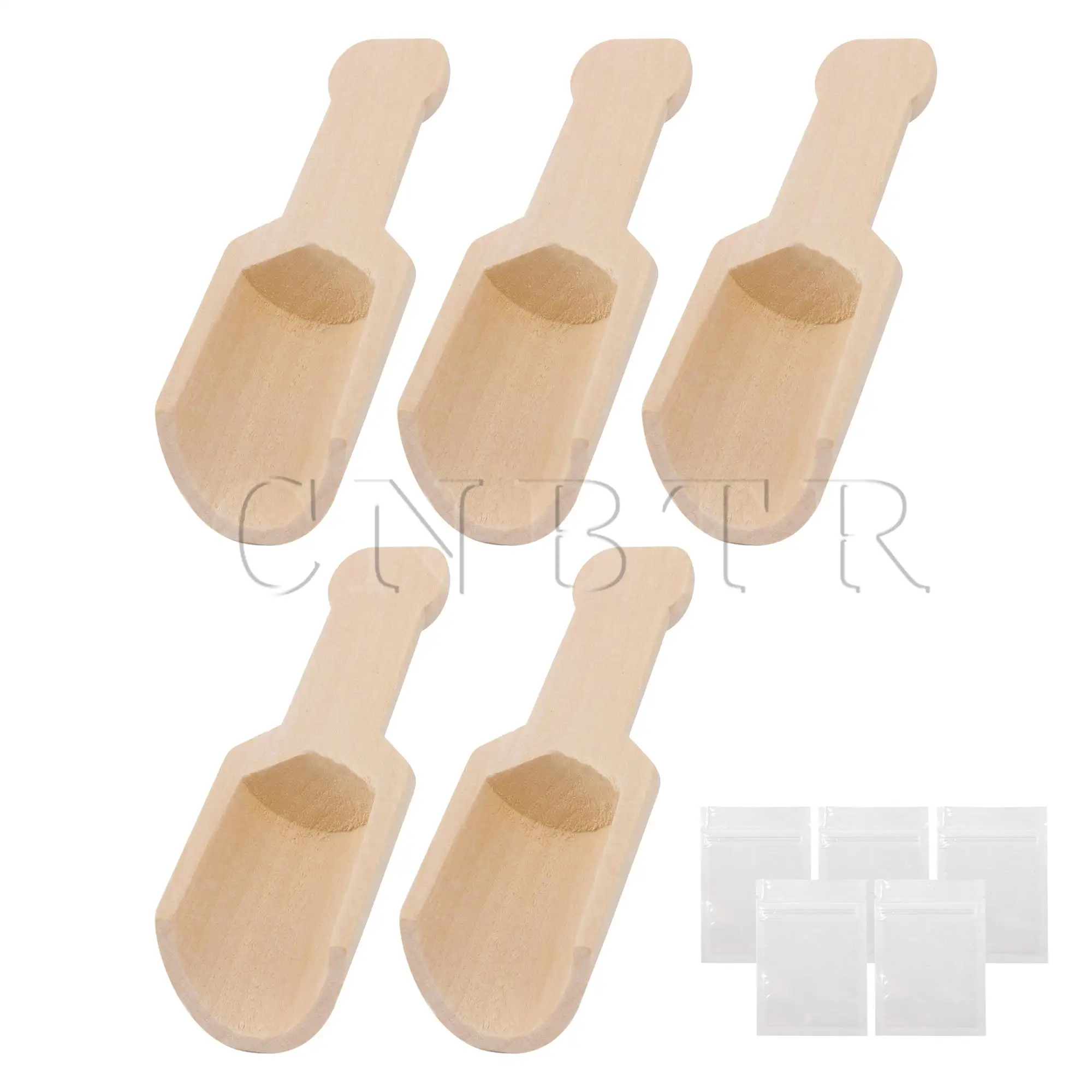 Cnbtr 5 Pezzi Piccoli Cucchiai Di Legno Per Caffè Sale Zucchero E Spezie 3.74X1.34 Pollici