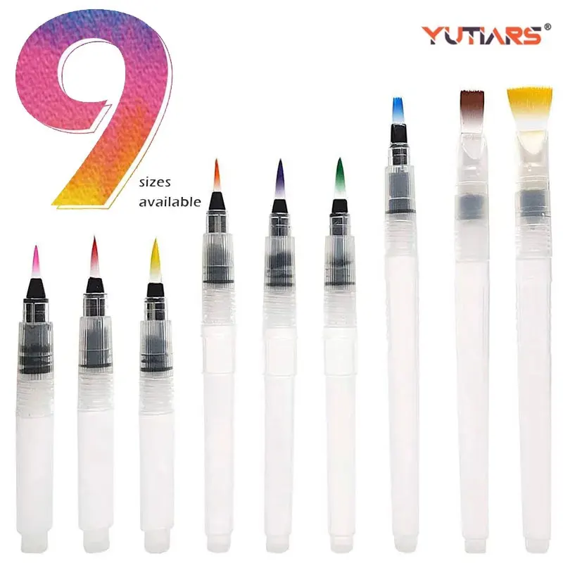 Watercolor Brush Pens 7/9/12pcs Set For Water Soluble Colored Pencil Aqua Brush Pen For Beginners