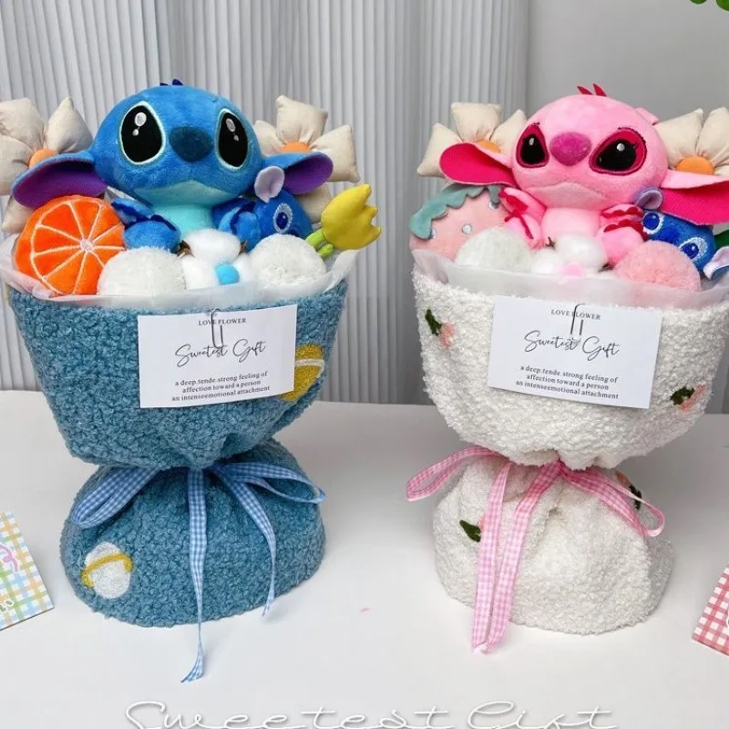 

Disney Lilo & Stitch animation peripheral cartoon doll bouquet gift box creative cute plush doll children's Christmas gift