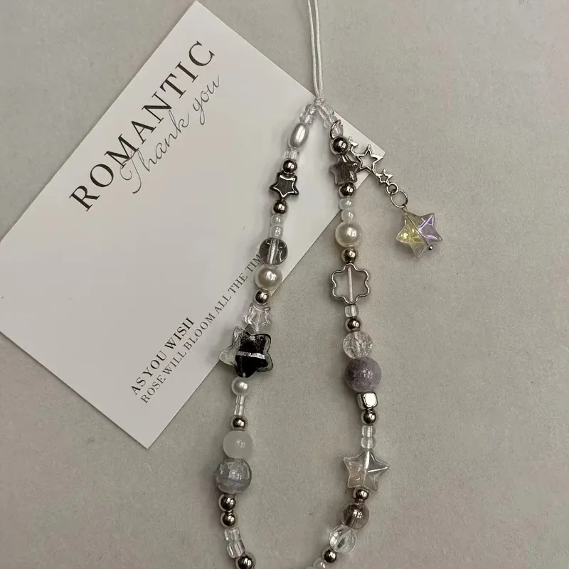 Star Charm Flower Bead Trendy Phone Strap and Bracelet