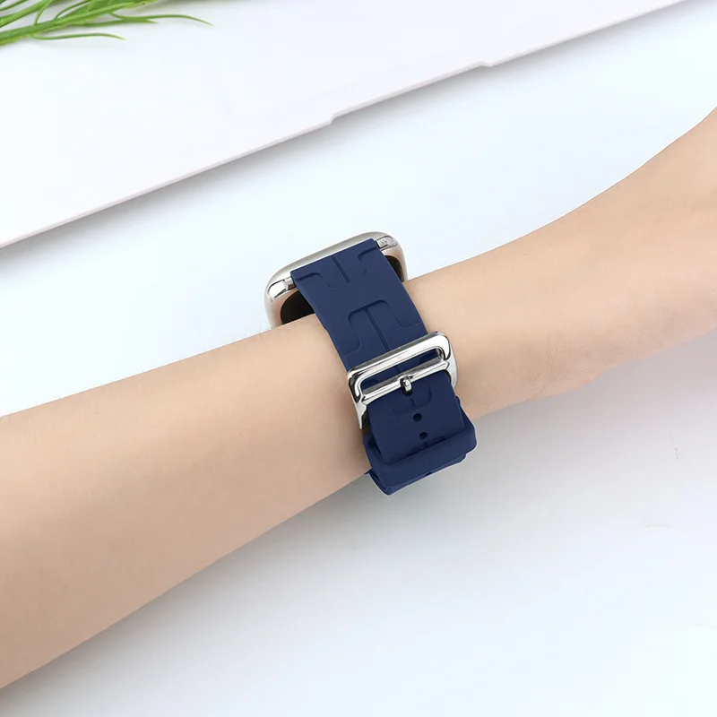 Kilim Single Tour Silicone Strap For Apple Watch Band 44mm 40mm 49mm 45mm 41mm 42 38 bracelet iwatch series 9 se 3 6 7 8 ultra 2