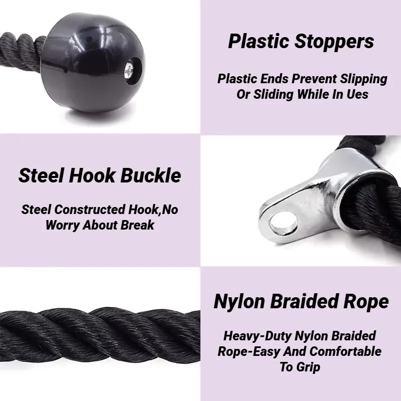 Gym Accessories Gantry Frame Equipment Biceps Training Double Head Pull Rope Triceps Lower Press Handle Tricep Laterals Muscle