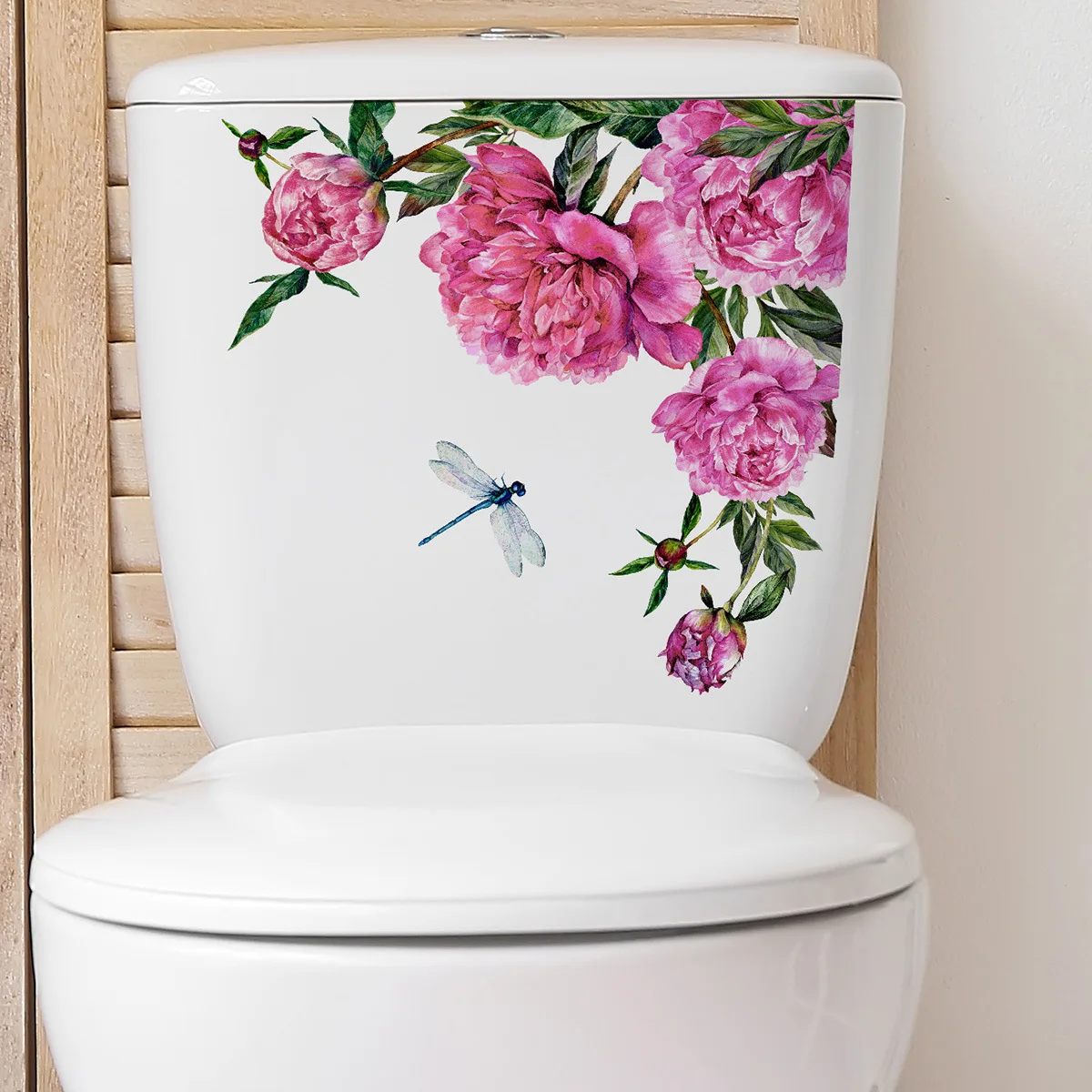 Toilet Stickers Colorful Flowers Toilet Self Adhesive Mural Stickers Bathroom Wall Green Plant Home Decoration Decals Vinyl Stickers Toilet Wall Stickers Toilet Seat Stickers