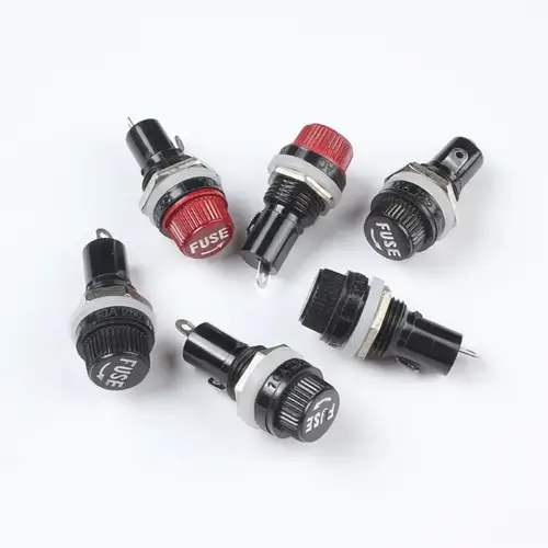 5Pcs 5x20 6X30mm Fuse Holders  Black Insurance Tube Socket Fuse Holder 10A 250V AC 15A 125V AC For 5*20 6*30MM Insurance Panel - Image 4