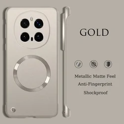 Ultra Thin Metallic Frameless Magnetic Phone Case - Sleek Matte Shockproof Hard Cover - Magic7 Pro (Titanium Grey)