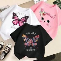 Girls Short Sleeve T-shirt Summer New Children’s Top Loose Fashion Short Sleeves Clothes  Kids Clothes