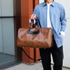 Fitness Gym Bag Python Pattern Travel Tote Handbag Casual PU Leather Male Luggage Duffle Shoulder Sports Business Bag For Men 3