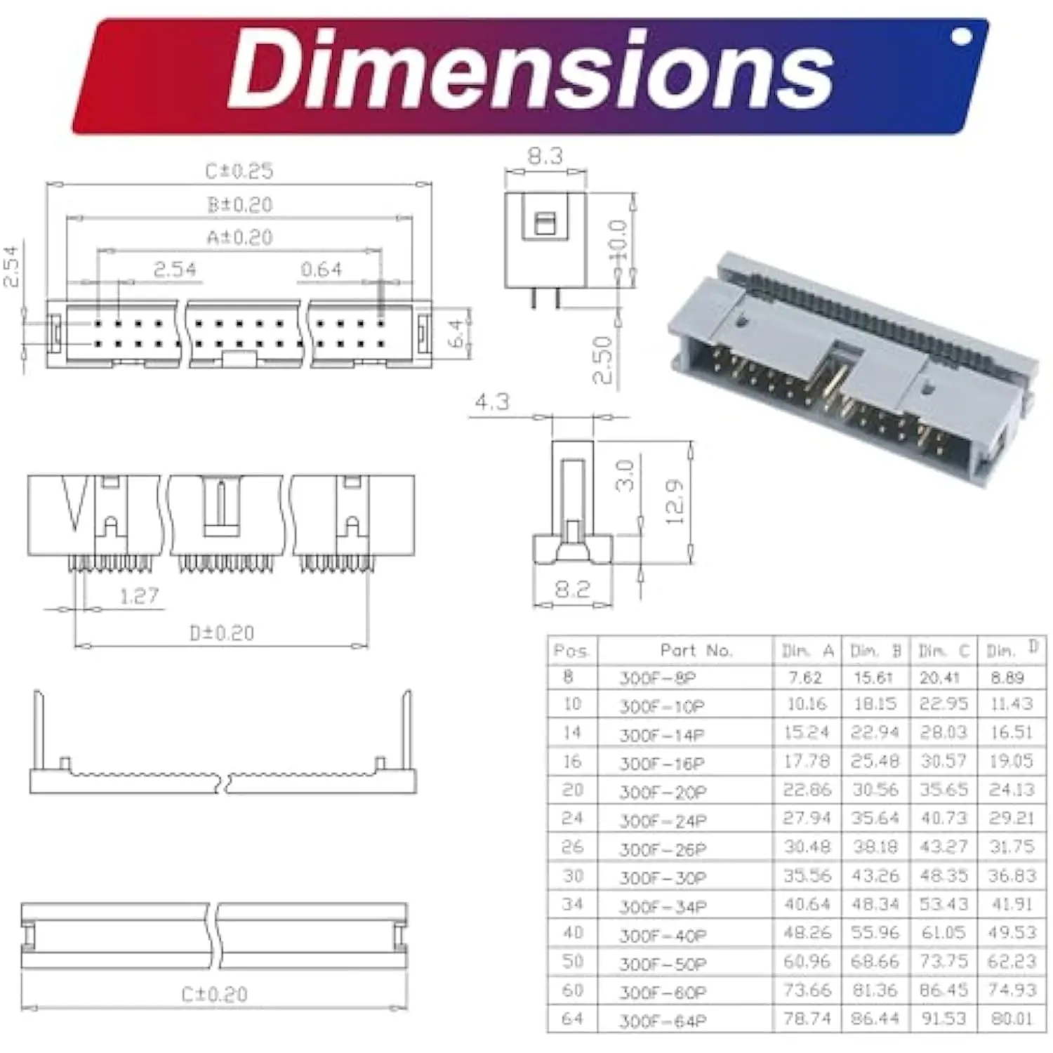 Cavo a nastro IDC da 2,54 mm 26 pin, prolunga IDE maschio-femmina 30 cm 2 pezzi per Arduino, Raspberry Pi, PCB fai da te - immagine 6