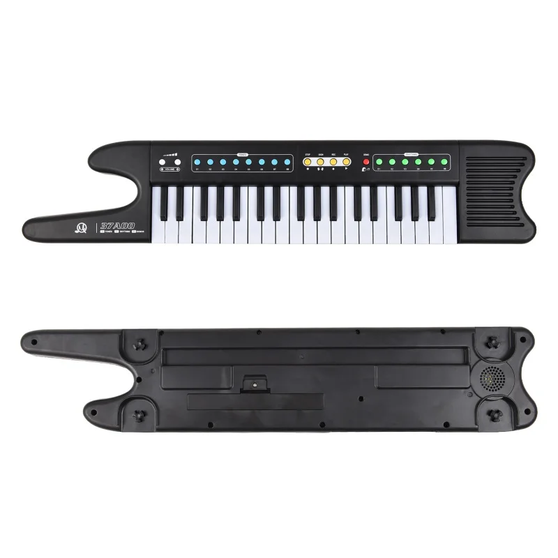 37-Key Electronic Keyboard Piano Portable Electronic Organ Dual Power Mode Mic 8 Tones 6 Rhythms 10 Demo Strap for Beginner