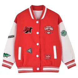 Jacket for Boys Baseball Jacket Spring Autumn Loose Casual Outerwear Girls Sportswear 2-15 Years School Teens Kids Tops Clothes