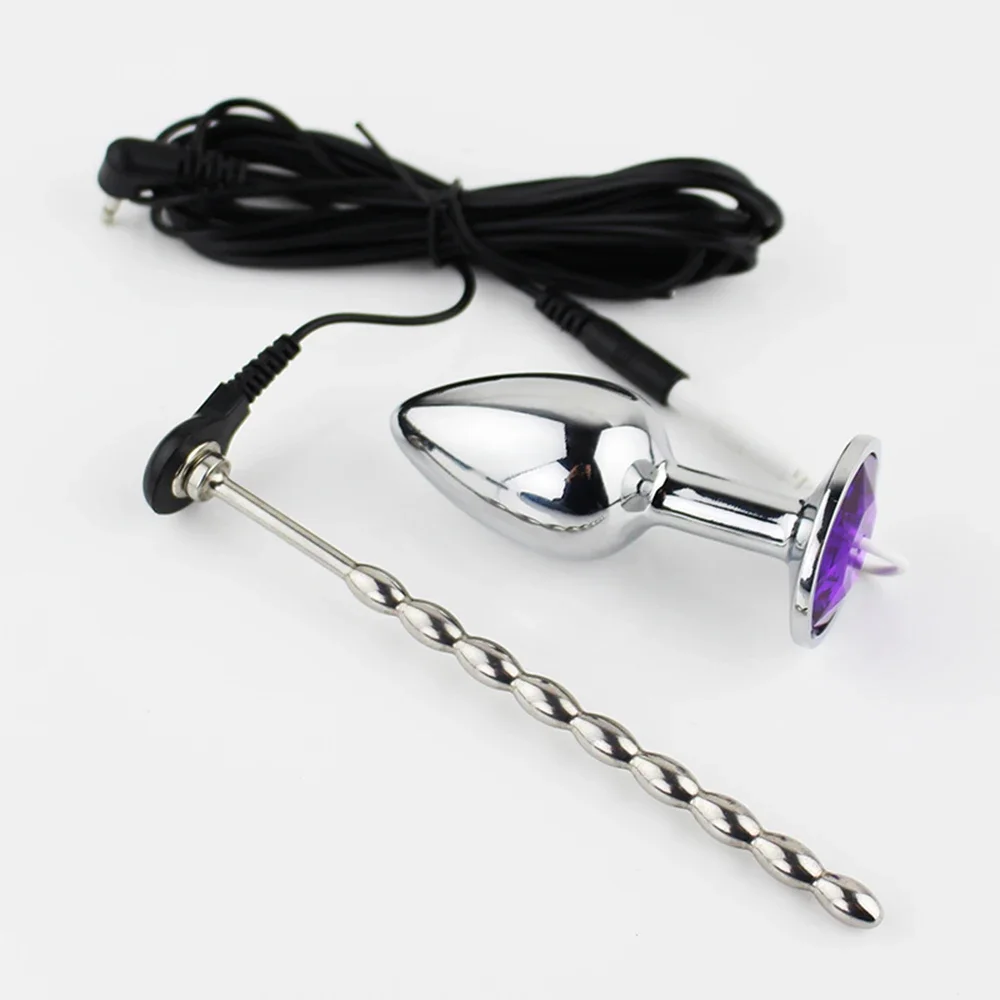 Electric Shock Penis Stimulator Ring Anal Sex Toys For Men Electric Shock Medical Themed Ring Toys Accessories Urethral Plug