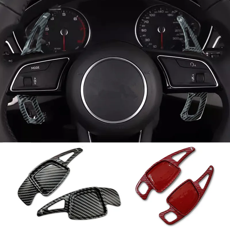 

Car Steering Wheel Shift Paddles Gear Extender Carbon Fiber Pattern For Audi A4L A6L A7 A8 S4 S5 Auto Accessories