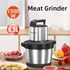 6.5L Electric Stainless Steel Meat Grinder, 1500W Wonder Chopper,Household Kitchen Food Processor,Garlic Paste Grinder,3 Speed 1