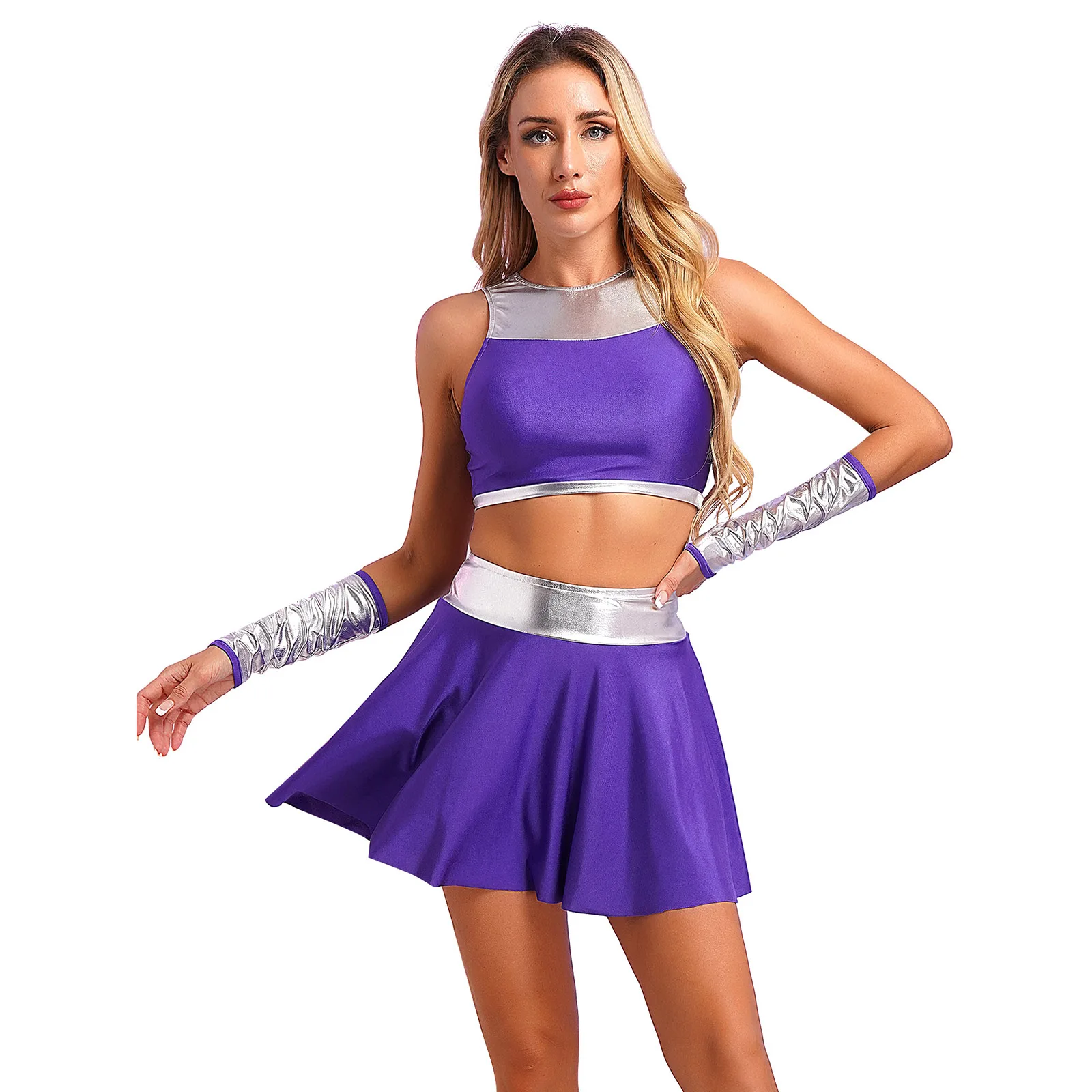 

Womens Cheerleader Costume Teen Girls High School Cheer Leader Uniform Outfit Carnival Party Halloween Cosplay Dress Up Clothes