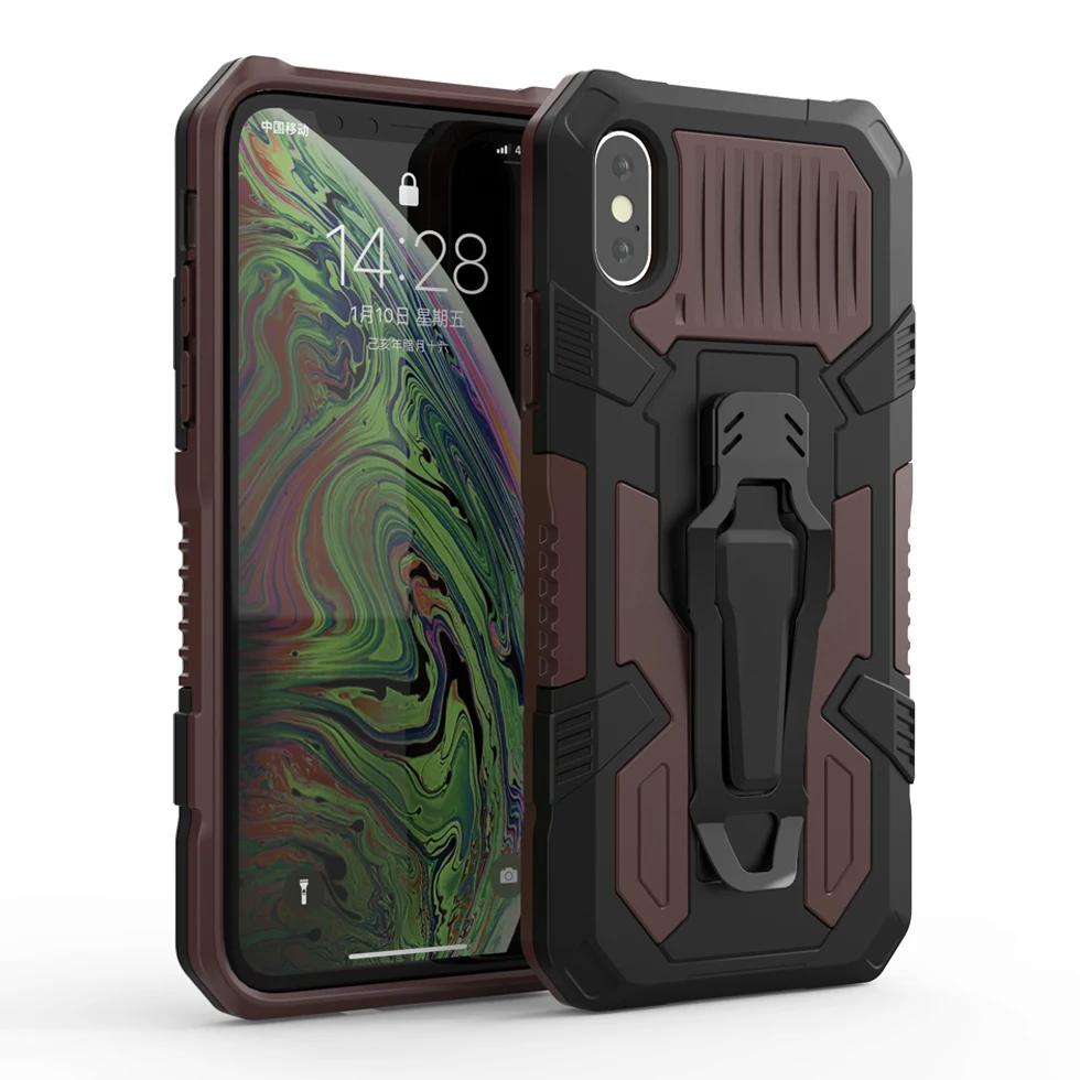 Enhanced Shockproof Magnetic Armor Case with Multi-Function Bracket and Back Clip