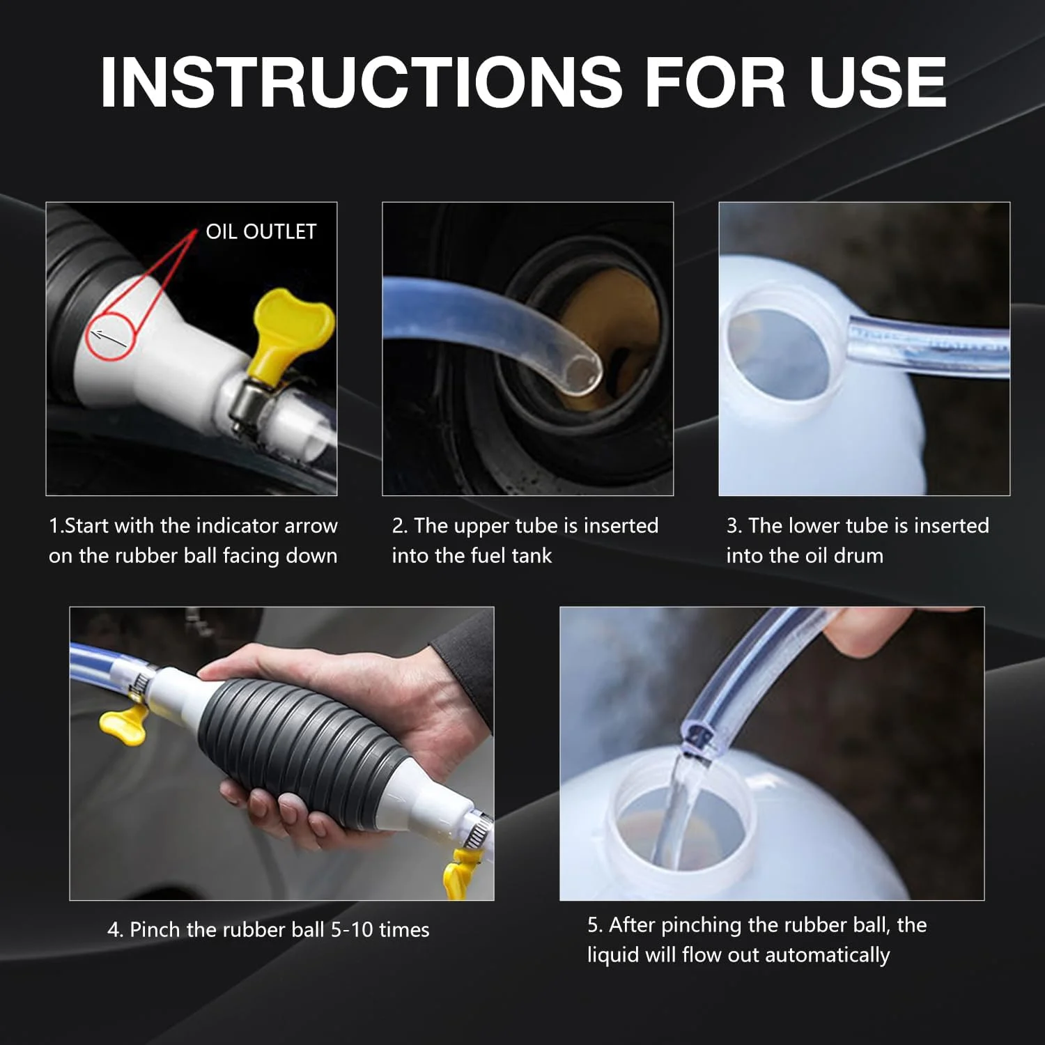 Multifunction Liquid Sucker , Manual Fuel Transfer Gasoline Transfer , Portable Fuel Syphon for Gas Gasoline Petrol Oil Liqui