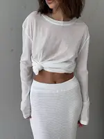 Hirsionsan 2025 Basic soft  T Shirts Women Summer autumn Long Sleeves Loose Bottom Tees Ladies Casual Knitted Soft Woman Tops - Image 3