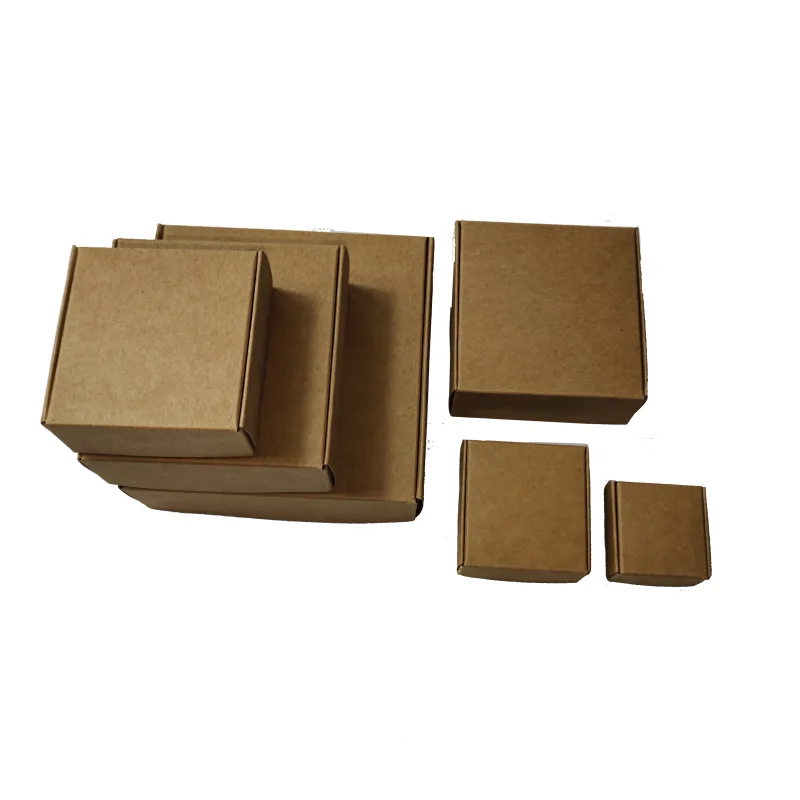 30/50pcs 멀티 크기 귀여운 광장 크래프트 포장 상자 웨딩 파티 호의 용품 수제 비누 초콜릿 캔디 선물 상자